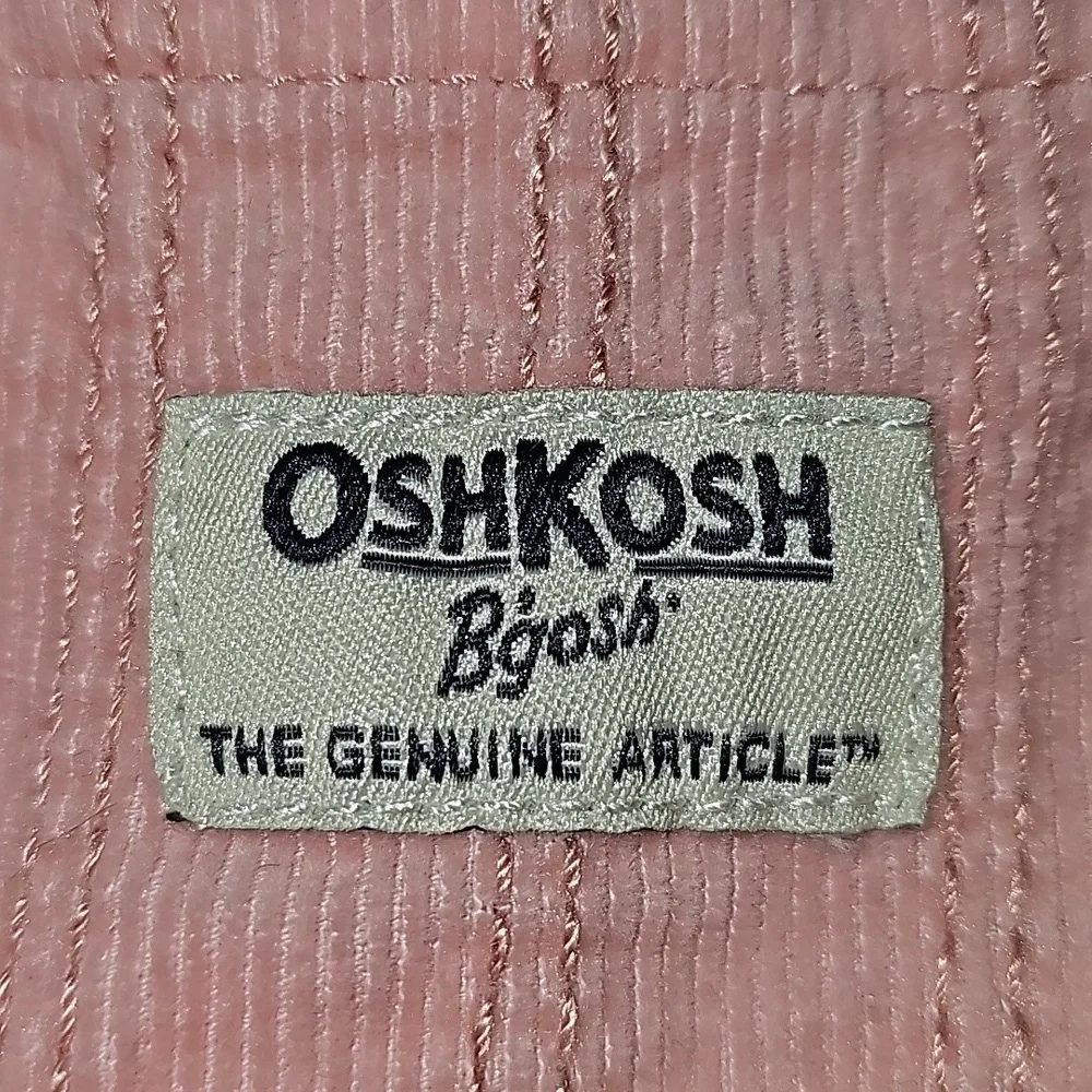 OshKosh B'gosh Toddler 3T Jumper Dress Pink Corduroy Overall Skirt Skirtall